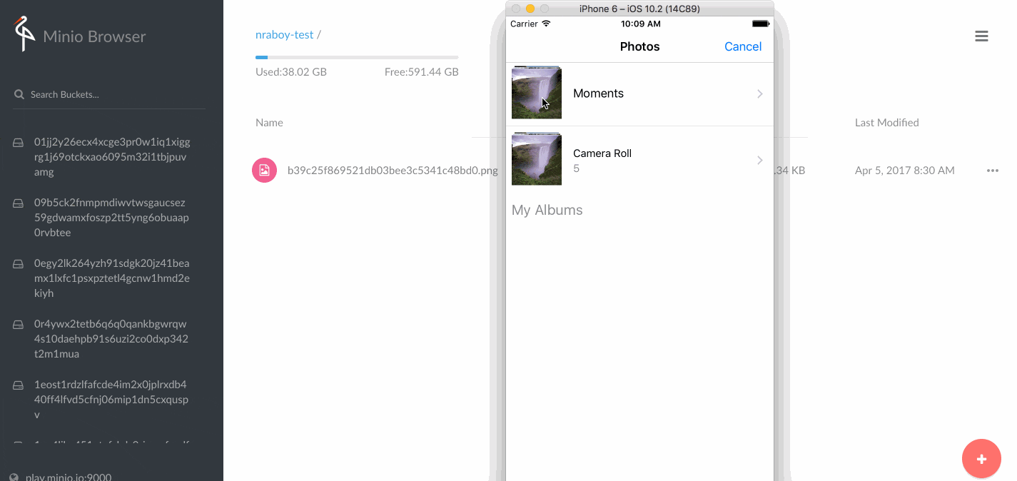 NativeScript Image Manager with Minio