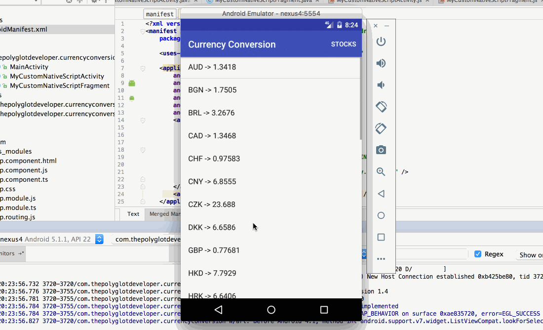 Android with NativeScript Extension Project