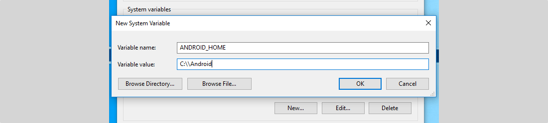 ANDROID_HOME Variable Defined In Windows