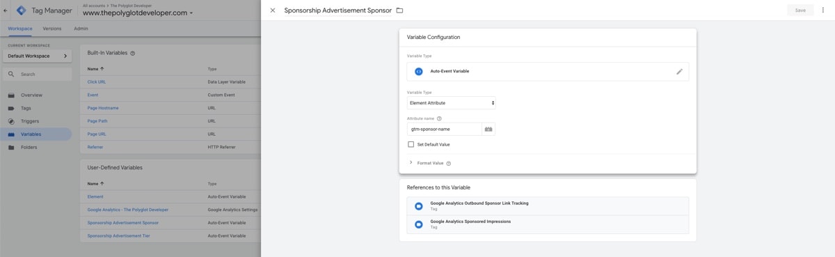 Google Tag Manager, Auto-Event Variable